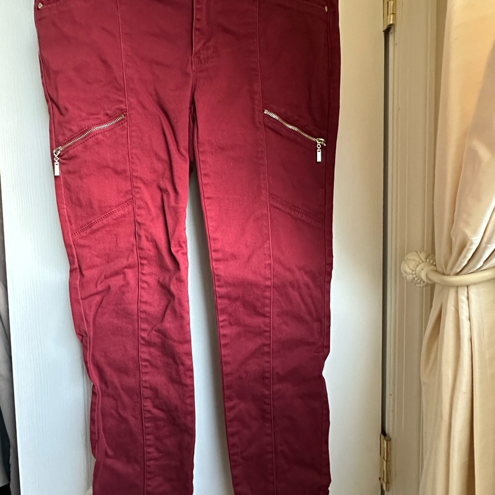 White House Black Market Skinny Jeans in Deep Red